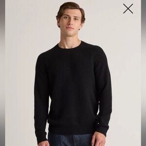 Quince Men's Black Mongolian Cashmere Waffle Sweatshirt | Size XXL